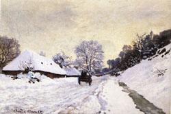 The Cart Snow-Covered Road at Honfleur, Claude Monet